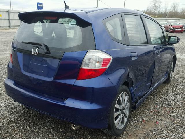 JHMGE8H52CC008407 - 2012 HONDA FIT SPORT BLUE photo 4