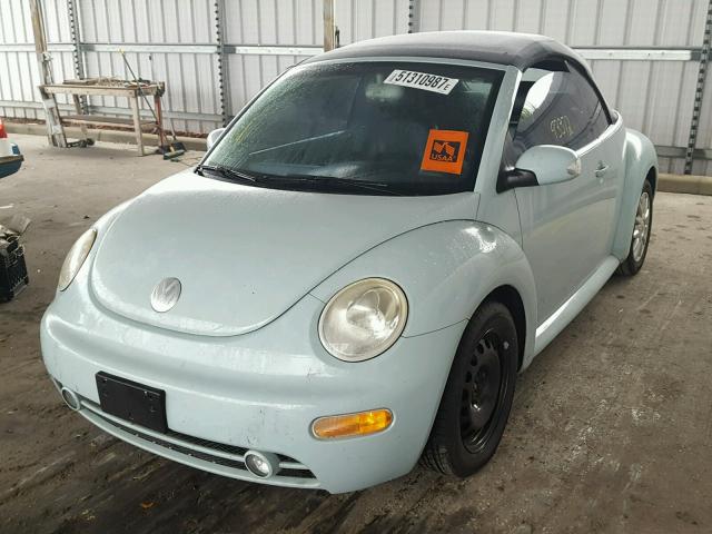 3VWCM31Y34M324843 - 2004 VOLKSWAGEN NEW BEETLE BLUE photo 2