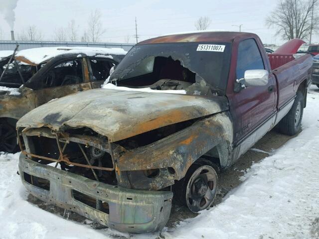 1B7HC16Y5SS340698 - 1995 DODGE RAM 1500 RED photo 2