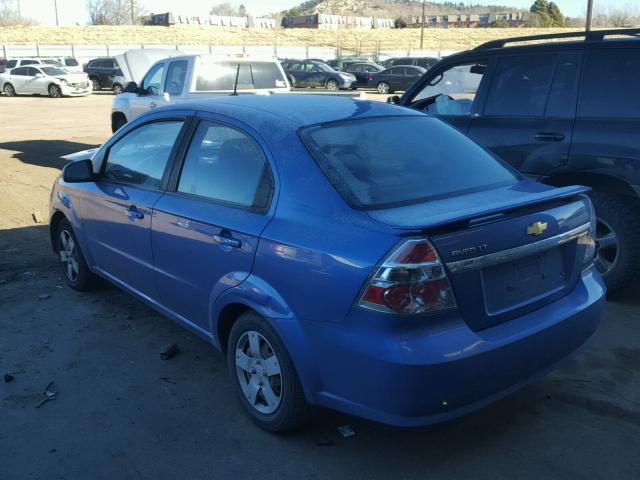 KL1TD56E89B611355 - 2009 CHEVROLET AVEO LS BLUE photo 3