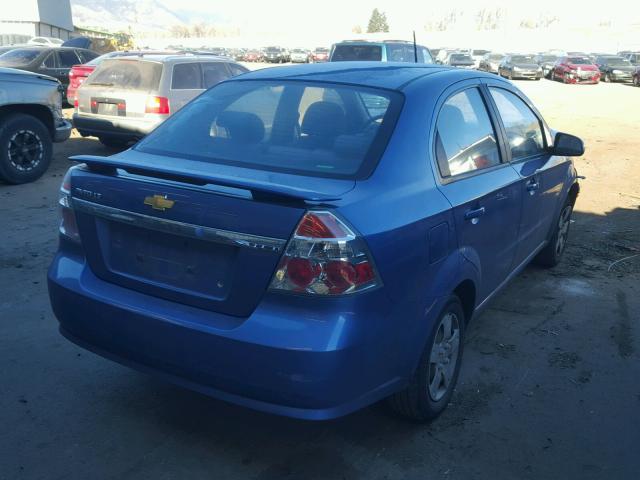 KL1TD56E89B611355 - 2009 CHEVROLET AVEO LS BLUE photo 4