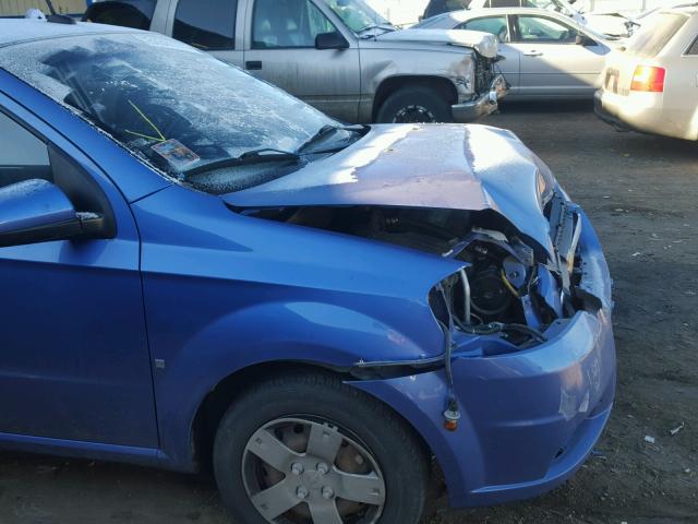 KL1TD56E89B611355 - 2009 CHEVROLET AVEO LS BLUE photo 9