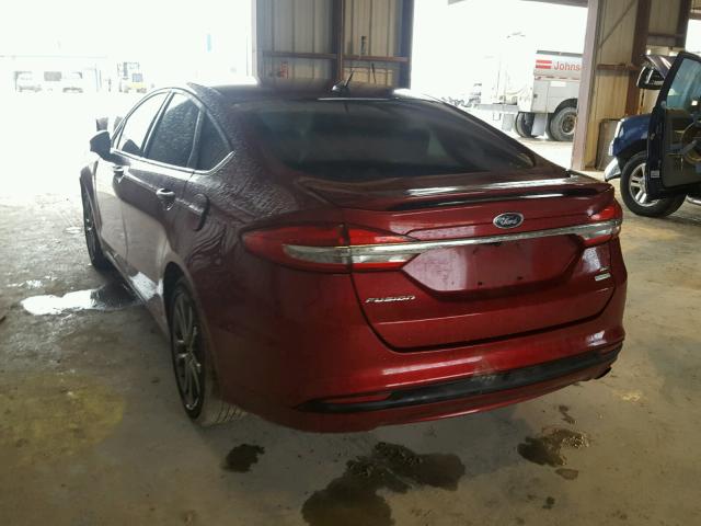 3FA6P0HD5HR167453 - 2017 FORD FUSION SE RED photo 3