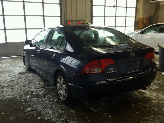 2HGFA15568H523291 - 2008 HONDA CIVIC LX BLUE photo 3