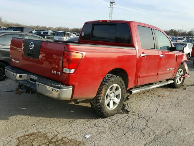 1N6BA07D59N317025 - 2009 NISSAN TITAN XE RED photo 4