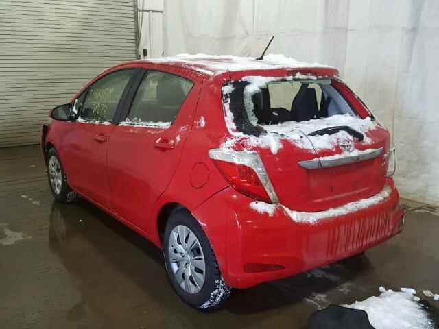 JTDKTUD30CD540229 - 2012 TOYOTA YARIS RED photo 3