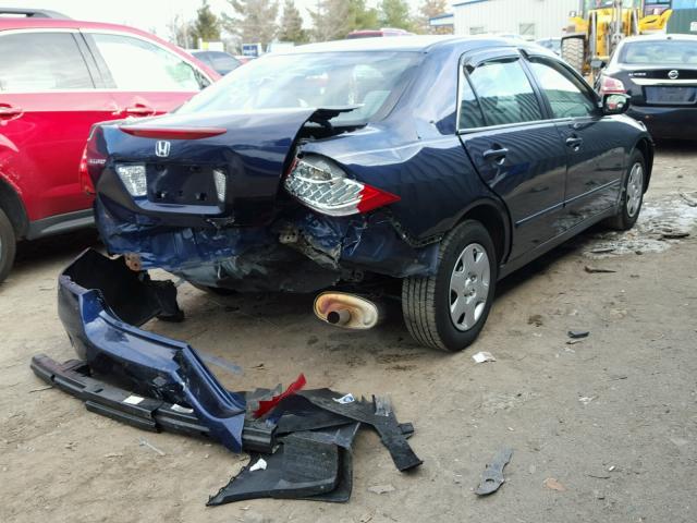 1HGCM56467A002527 - 2007 HONDA ACCORD LX BLUE photo 4