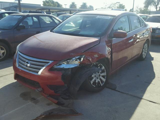 3N1AB7AP1DL758993 - 2013 NISSAN SENTRA S RED photo 2