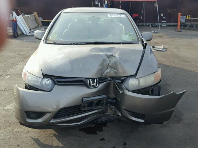 2HGFG12896H517592 - 2006 HONDA CIVIC EX GRAY photo 9