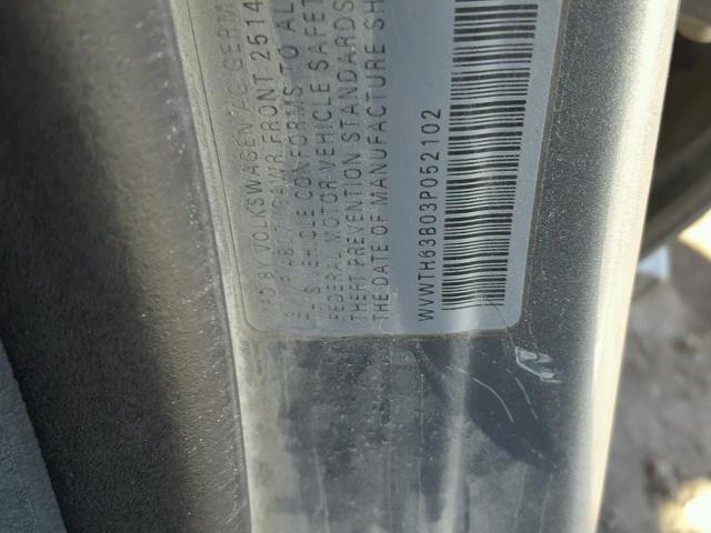 WVWTH63B03P052102 - 2003 VOLKSWAGEN PASSAT GLX SILVER photo 10