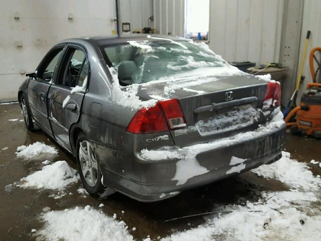 2HGES26714H612484 - 2004 HONDA CIVIC EX ნაცრისფერი ფოტო 3