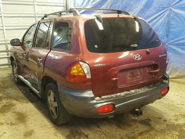 KM8SC73D73U425229 - 2003 HYUNDAI SANTA FE G BURGUNDY photo 3