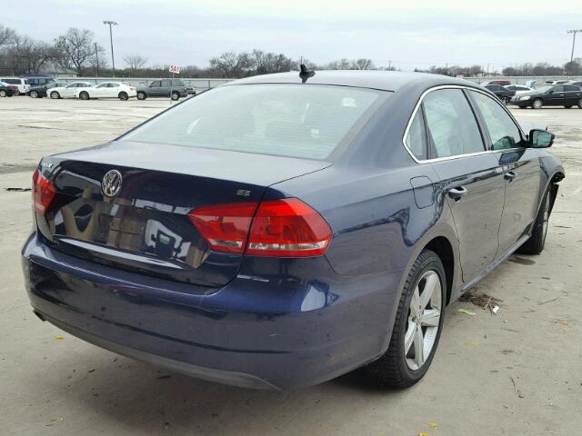 1VWBH7A31DC088321 - 2013 VOLKSWAGEN PASSAT SE BLUE photo 4