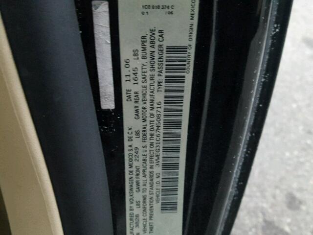 3VWEG31C67M508716 - 2007 VOLKSWAGEN NEW BEETLE 黑色 照片 10