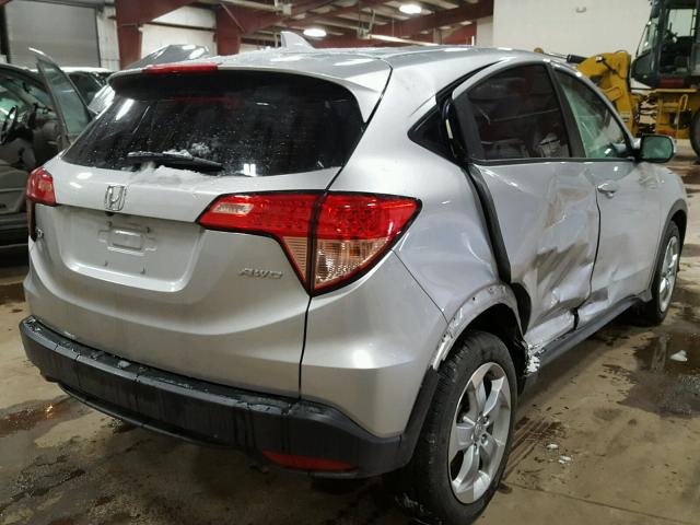 3CZRU6H34GM745347 - 2016 HONDA HR-V LX SILVER photo 4