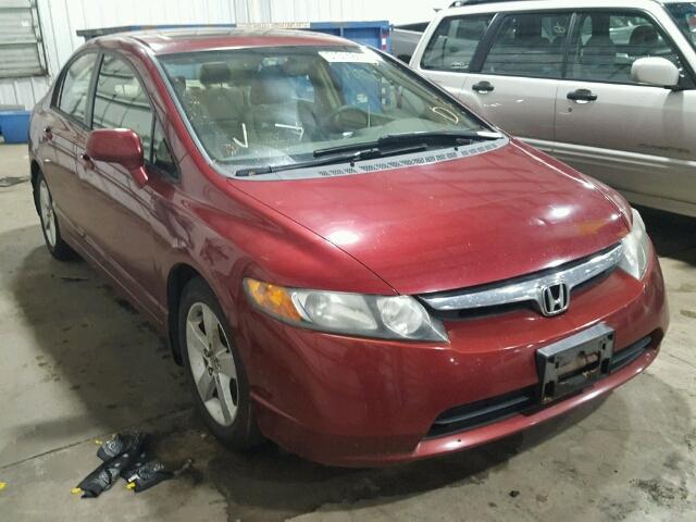 1HGFA16876L109798 - 2006 HONDA CIVIC EX RED photo 1