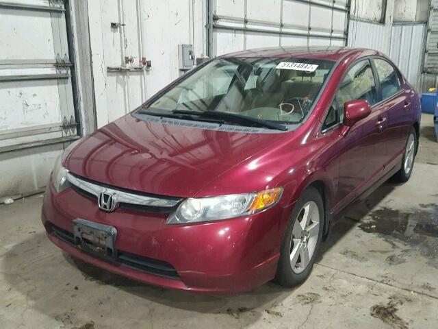 1HGFA16876L109798 - 2006 HONDA CIVIC EX RED photo 2