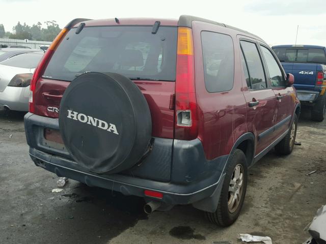 JHLRD78823C009089 - 2003 HONDA CR-V EX BURGUNDY photo 4