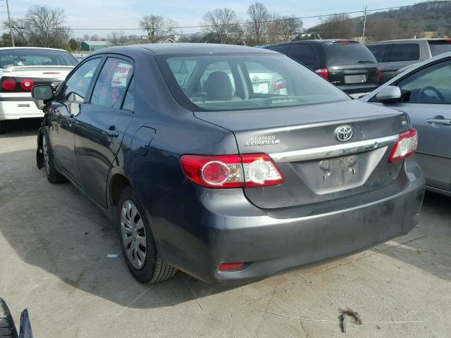 2T1BU4EE4DC113499 - 2013 TOYOTA COROLLA BA GRAY photo 3