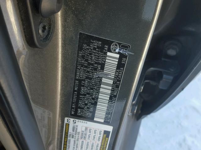 2T1BR32E07C759661 - 2007 TOYOTA COROLLA CE GRAY photo 10