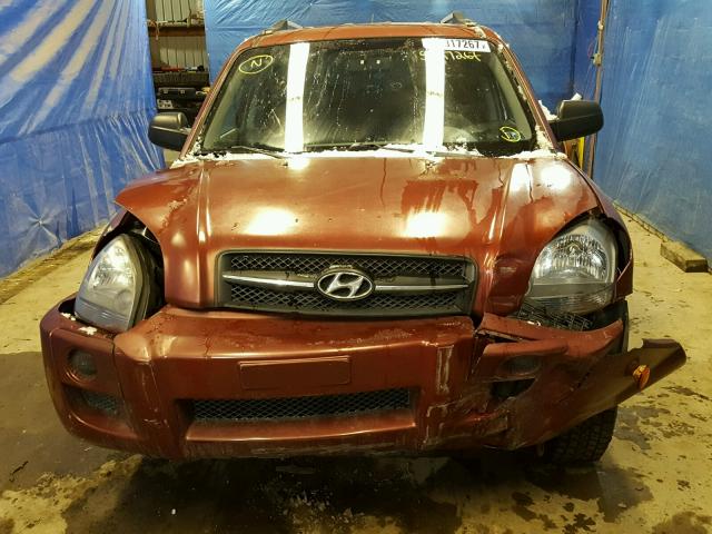 KM8JM12B17U582833 - 2007 HYUNDAI TUCSON GLS BURGUNDY photo 9