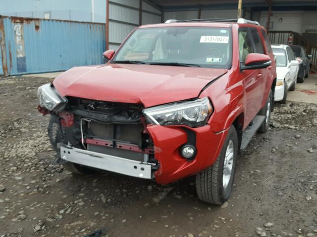 JTEBU5JR9G5288259 - 2016 TOYOTA 4RUNNER SR RED photo 2