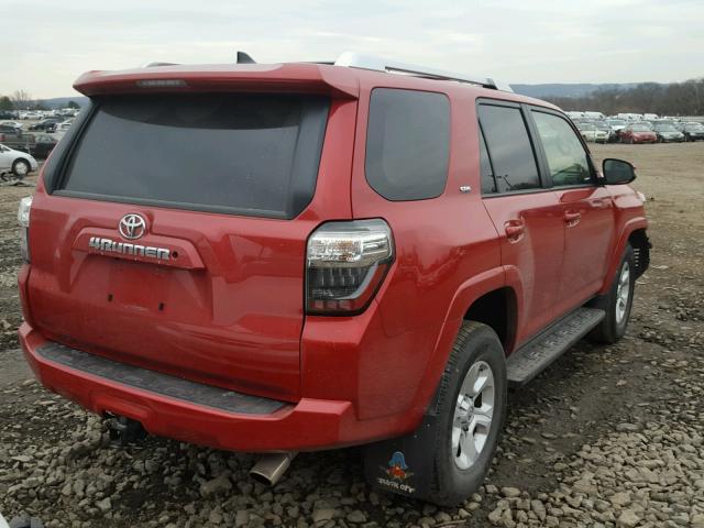 JTEBU5JR9G5288259 - 2016 TOYOTA 4RUNNER SR RED photo 4