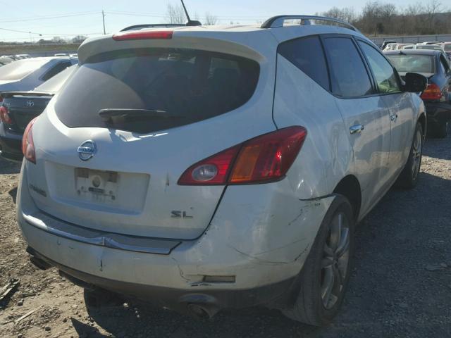 JN8AZ18U99W105111 - 2009 NISSAN MURANO S WHITE photo 4