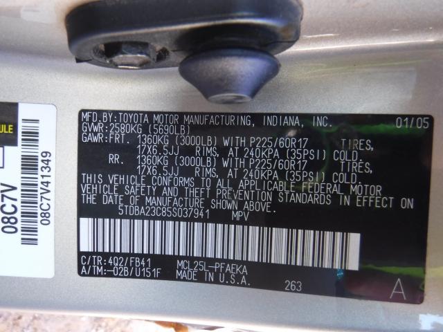 5TDBA23C85S037941 - 2005 TOYOTA SIENNA LE GOLD photo 10