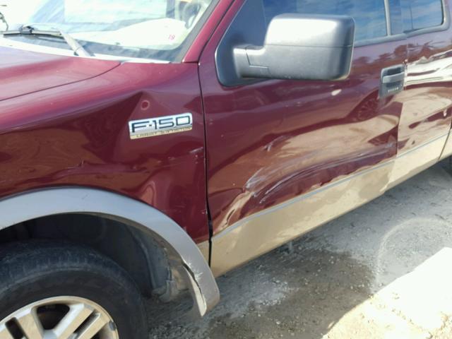 1FTPX12524NA24124 - 2004 FORD F150 MAROON photo 9