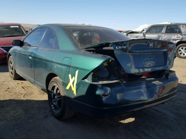 1HGEM22901L063893 - 2001 HONDA CIVIC SI GREEN photo 3