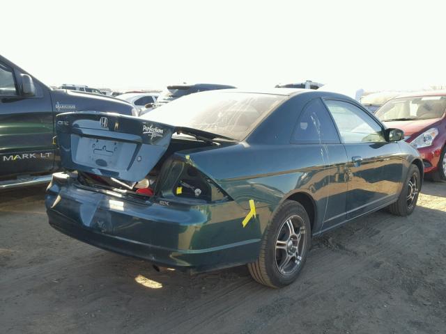 1HGEM22901L063893 - 2001 HONDA CIVIC SI GREEN photo 4