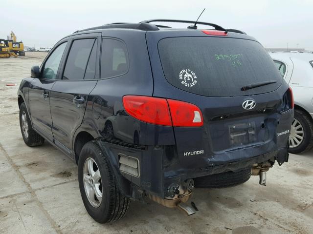 5NMSG13D78H210230 - 2008 HYUNDAI SANTA FE G BLUE photo 3