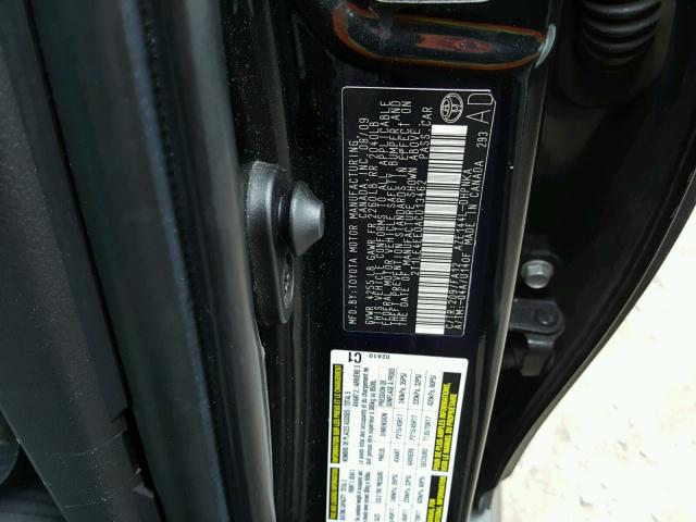 2T1LE4EE0AC013462 - 2010 TOYOTA COROLLA MA BLACK photo 10