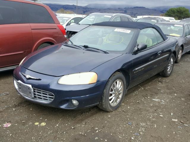 1C3EL65U91N636761 - 2001 CHRYSLER SEBRING LI BLUE photo 2