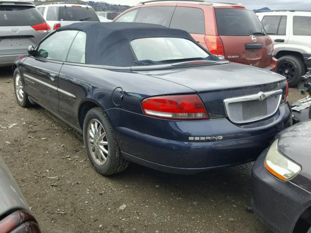 1C3EL65U91N636761 - 2001 CHRYSLER SEBRING LI BLUE photo 3