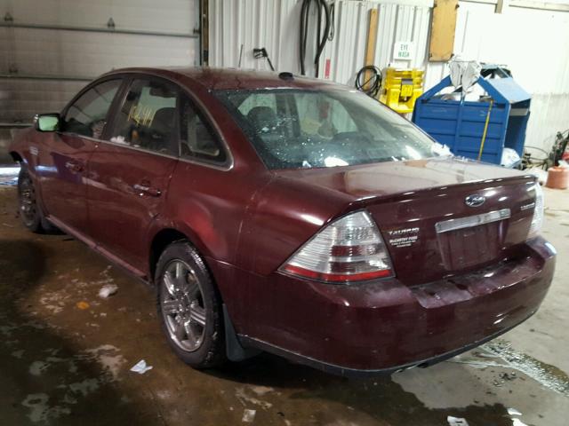 1FAHP25W48G148815 - 2008 FORD TAURUS LIM MAROON photo 3