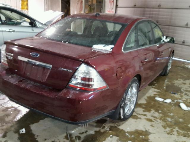 1FAHP25W48G148815 - 2008 FORD TAURUS LIM MAROON photo 4