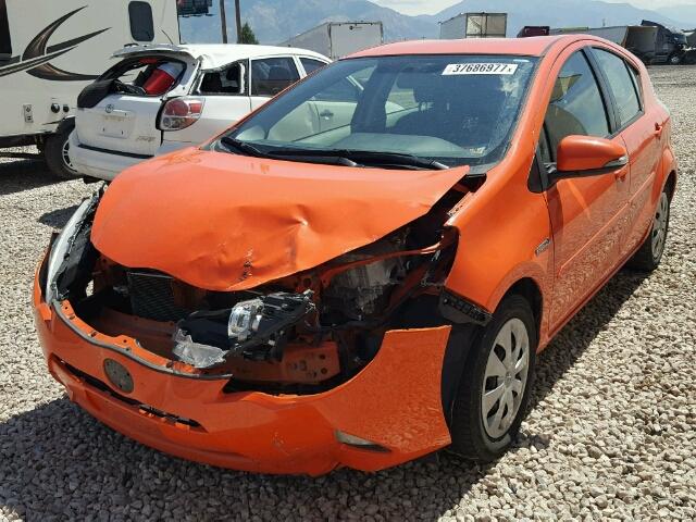 JTDKDTB37C1022484 - 2012 TOYOTA PRIUS C ORANGE photo 2