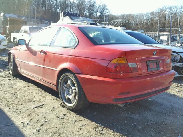 WBABN53491JU33783 - 2001 BMW 330 CI RED photo 3