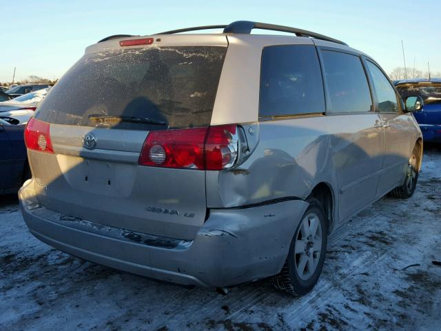 5TDZK23CX7S006141 - 2007 TOYOTA SIENNA CE SILVER photo 4