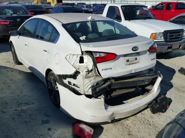 KNAFX4A89E5091651 - 2014 KIA FORTE EX WHITE photo 3