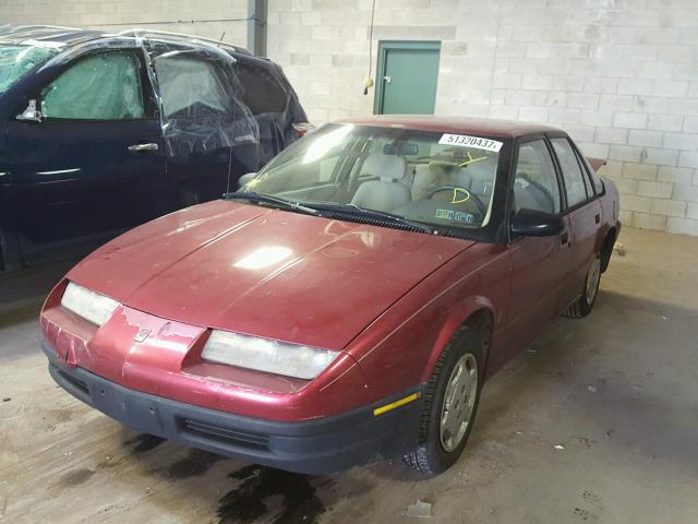 1G8ZH5593PZ117012 - 1993 SATURN SL1 MAROON photo 2