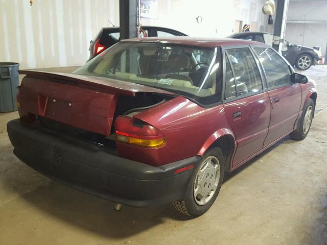 1G8ZH5593PZ117012 - 1993 SATURN SL1 MAROON photo 4