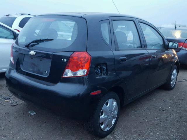 KL1TD66638B100181 - 2008 CHEVROLET AVEO BASE BLACK photo 4