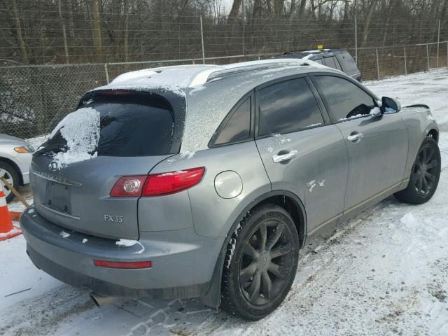 JNRAS08W74X219929 - 2004 INFINITI FX35 GRAY photo 4