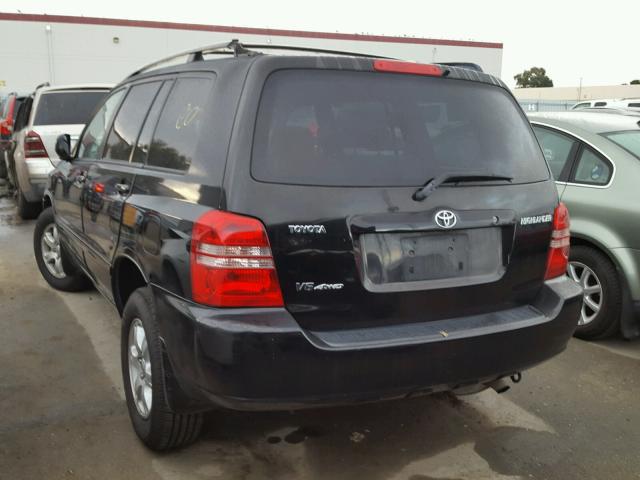 JTEHF21A120065703 - 2002 TOYOTA HIGHLANDER BLACK photo 3