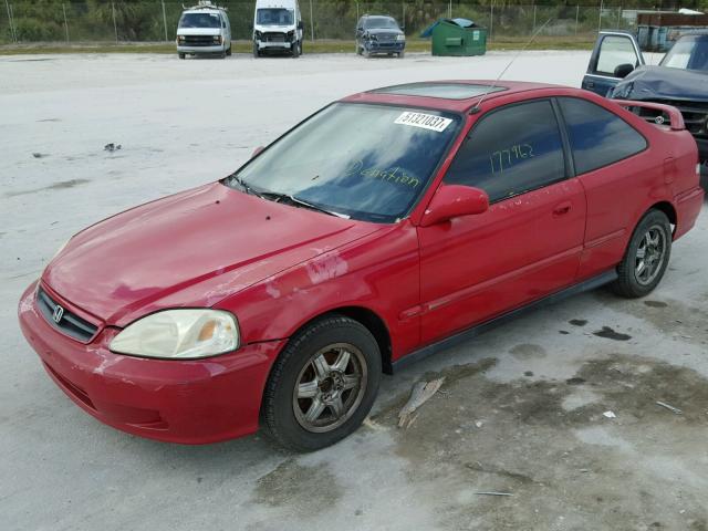 1HGEJ8245YL060045 - 2000 HONDA CIVIC EX RED photo 2