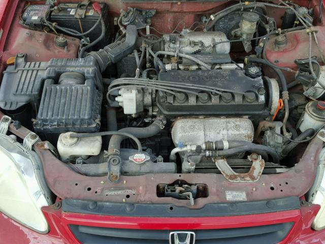 1HGEJ8245YL060045 - 2000 HONDA CIVIC EX RED photo 7