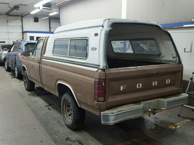 2FTEF14Y9FCA73105 - 1985 FORD F150 BROWN photo 3